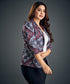 Black, White And Red Printed Blazer